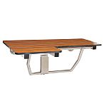 Seachrome 28in. x 22-1/2in. L-Shape Folding Shower Seat w/Lift Assist - Right Hand (Stainless Steel/Phenolic Teak)