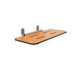 Seachrome 29in x 16.5in. Rear-Hung Folding Tub Seat - Frameless (Stainless Steel/Phenolic Teak)