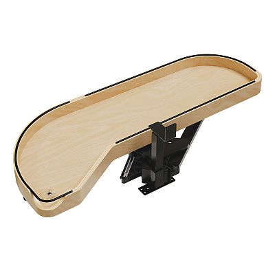 Rev-A-Shelf Craftsman Collection Solid Maple Single-Tier Girasolo w/ Soft-Close and Black Accents for 12" Left Opening/Blind Right Corner Cabinets