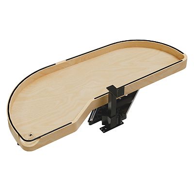 Rev-A-Shelf Craftsman Collection Solid Maple Single-Tier Girasolo w/ Soft-Close and Black Accents for 15" Left Opening/Blind Right Corner Cabinets