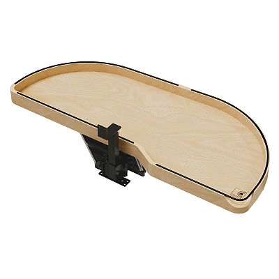 Rev-A-Shelf Craftsman Collection Solid Maple Single-Tier Girasolo w/ Soft-Close and Black Accents for 18" Right Opening/Blind Left Corner Cabinets