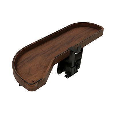 Rev-A-Shelf Craftsman Collection Solid Walnut Single-Tier Girasolo w/ Soft-Close and Black Accents for 12" Left Opening/Blind Right Corner Cabinets