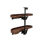 Rev-A-Shelf Craftsman Collection Solid Walnut Two-Tier Girasolo w/ Soft-Close and Black Accents for 12" Left Opening/Blind Right Corner Cabinets