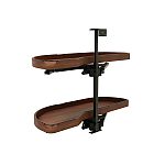 Rev-A-Shelf Craftsman Collection Solid Walnut Two -Tier Girasolo w/ Soft-Close and Black Accents for 15" Left Opening/Blind Right Corner Cabinets