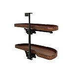 Rev-A-Shelf Craftsman Collection Solid Walnut Two-Tier Girasolo w/ Soft-Close and Black Accents for 15" Right Opening/Blind Left Corner Cabinets