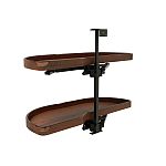 Rev-A-Shelf Craftsman Collection Solid Walnut Two-Tier Girasolo w/ Soft-Close and Black Accents for 18" Left Opening/Blind Right Corner Cabinets