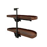 Rev-A-Shelf Craftsman Collection Solid Walnut Two-Tier Girasolo w/ Soft-Close and Black Accents for 18" Right Opening/Blind Left Corner Cabinets