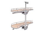 Rev-A-Shelf Maple Two-Tier Girasolo w/ Soft Close and Chrome Accents for 12" Left Opening/Blind Right Corner cabinets
