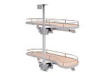 Rev-A-Shelf Maple Two-Tier Girasolo w/ Soft Close and Chrome Accents for 12" Right Opening/Blind Left Corner cabinets