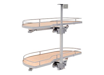Rev-A-Shelf Maple Two-Tier Girasolo w/ Soft Close and Chrome Accents for 15" Left Opening/Blind Right Corner cabinets