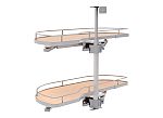 Rev-A-Shelf Maple Two-Tier Girasolo w/ Soft Close and Chrome Accents for 15" Left Opening/Blind Right Corner cabinets
