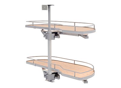 Rev-A-Shelf Maple Two-Tier Girasolo w/ Soft Close and Chrome Accents for 15" Right Opening/Blind Left Corner cabinets