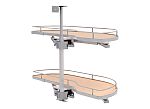Rev-A-Shelf Maple Two-Tier Girasolo w/ Soft Close and Chrome Accents for 15" Right Opening/Blind Left Corner cabinets