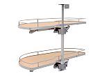 Rev-A-Shelf Maple Two-Tier Girasolo w/ Soft Close and Chrome Accents for 18" Left Opening/Blind Right Corner cabinets