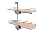 Rev-A-Shelf Maple Two-Tier Girasolo w/ Soft Close and Chrome Accents for 18" Right Opening/Blind Left Corner cabinets