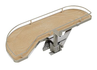 Rev-A-Shelf Maple Single-Tier Girasolo w/ Soft Close and Chrome Accents for 12" Left Opening/Blind Right Corner cabinets