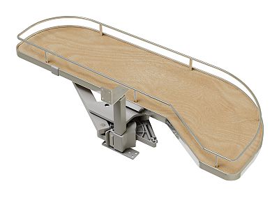 Rev-A-Shelf Maple Single-Tier Girasolo w/ Soft Close and Chrome Accents for 12" Right Opening/Blind Left Corner cabinets