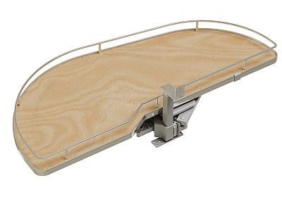 Rev-A-Shelf Maple Single-Tier Girasolo w/ Soft Close and Chrome Accents for 18" Left Opening/Blind Right Corner cabinets
