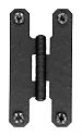 Acorn Flush Rough Iron Non-Self Closing H Style Cabinet Hinge - PAIR (Flat Black)