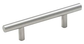 Amerock Carbon Steel 3" (76mm) Center-to-Center Cabinet Pull -  5-3/8" (137mm) Overall Length (Sterling Nickel)