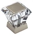 CLOSEOUT SPECIAL! - Amerock Abernathy 1-1/8" (29mm) Cabinet Knob (Clear/Satin Nickel)