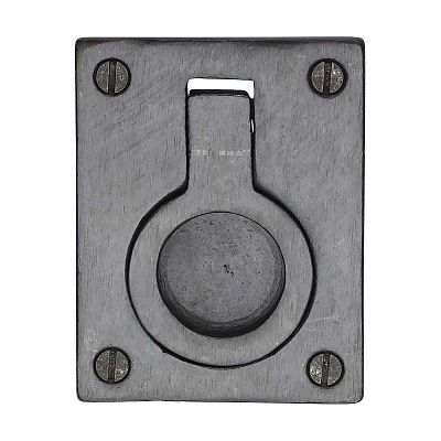 Ashley Norton Solid Bronze Front Mounted 2-1/2" (64mm) x 2" (51mm) Military Flush Ring Pull for Cabinets