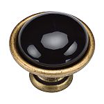 Ashley Norton Manzoni Dome Black Ceramic 1-5/8" (41mm) Cabinet Knob