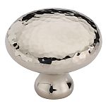Ashley Norton Solid Brass Hammered Round 1-1/4" (32mm) Cabinet Knob