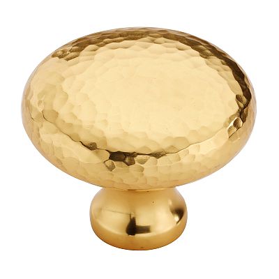 Ashley Norton Solid Brass Hammered Round 1-1/2" (38mm) Cabinet Knob