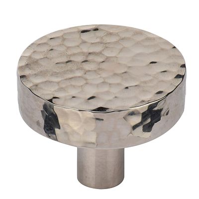 Ashley Norton Solid Brass Hammered Disc 1-1/4" (32mm) Cabinet Knob