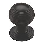 Ashley Norton Solid Brass Reeded 1-1/4" (32mm) Cabinet Knob on Rose