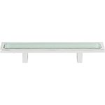 Atlas Homewares Spa 3" (76mm) Center-to-Center Cabinet Pull (Green Glass Tile/Polished Chrome)