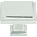 Atlas Homewares Sutton Place 1-1/4" (32mm) Square Cabinet Knob (Polished Chrome)