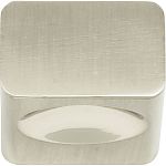 Atlas Homewares Elements 1" (25mm) Square Cabinet Knob (Brushed Nickel)