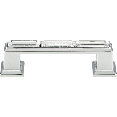 Atlas Homewares Legacy Crystal 3" (76mm) Center-to-Center Cabinet Pull (Polished Chrome)