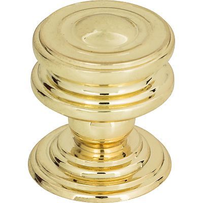 Atlas Homewares Campaign 1-1/4" (32mm) Cabinet Knob (Polished Brass)
