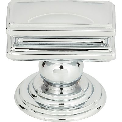 Atlas Homewares Campaign 1-1/2" (38mm) Rectangular Cabinet Knob (Polished Chrome)