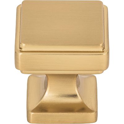 Atlas Homewares Kate 1-1/8" (29mm) Square Cabinet Knob (Warm Brass)