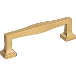 Atlas Homewares Kate 3-3/4" (96mm) Center-to-Center Square Cabinet Pull (Warm Brass)