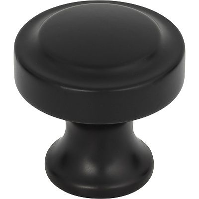 Atlas Homewares Bradbury 1-1/4" (32mm) Round Cabinet Knob (Matte Black)