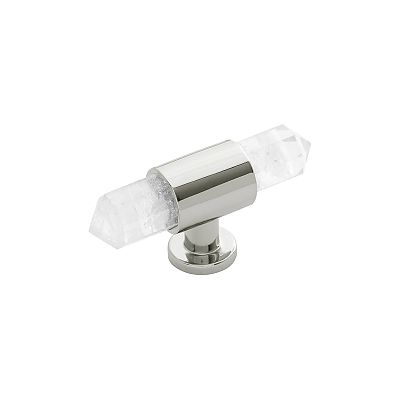 Belwith Keeler Bijou Aura 2-3/4" (70mm) Crystal Cabinet T-Knob (Polished Nickel)