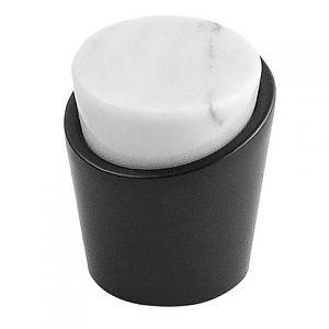 Belwith-Keeler Firenze 1-1/4" (32mm) Cabinet Knob (White Marble with Matte Black)