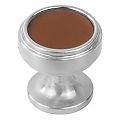 Belwith-Keeler Reserve 1-1/4" (32mm) Cabinet Knob (Satin Nickel with Brown Leather)
