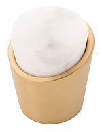 Belwith Keeler Firenze 1-1/4" (32mm) Cabinet Knob (White Marble/Brushed Golden Brass)