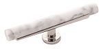 Belwith Keeler Firenze 5" (128mm) Cabinet T-Knob (White Marble/Polished Nickel)