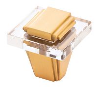 Belwith Keeler Belleclaire 1-1/4" (32mm) Square Cabinet Knob (Brushed Golden Brass)