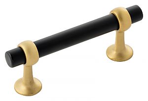 Belwith Keeler Ostia 3" (76mm) Center-to-Center Cabinet Pull (Matte Black/Brushed Gold Brass)
