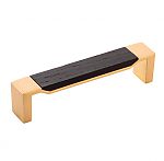 Belwith Keeler Fuse 5" (128mm) Center-to-Center Cabinet Pull (Brushed Golden Brass/Black Wood)
