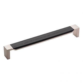 Belwith Keeler Fuse 8-13/16" (224mm) Center-to-Center Cabinet Pull (Satin Nickel/Black Wood)