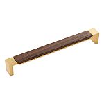 Belwith Keeler Fuse 8-13/16" (224mm) Center-to-Center Cabinet Pull (Brushed Golden Brass/Walnut)